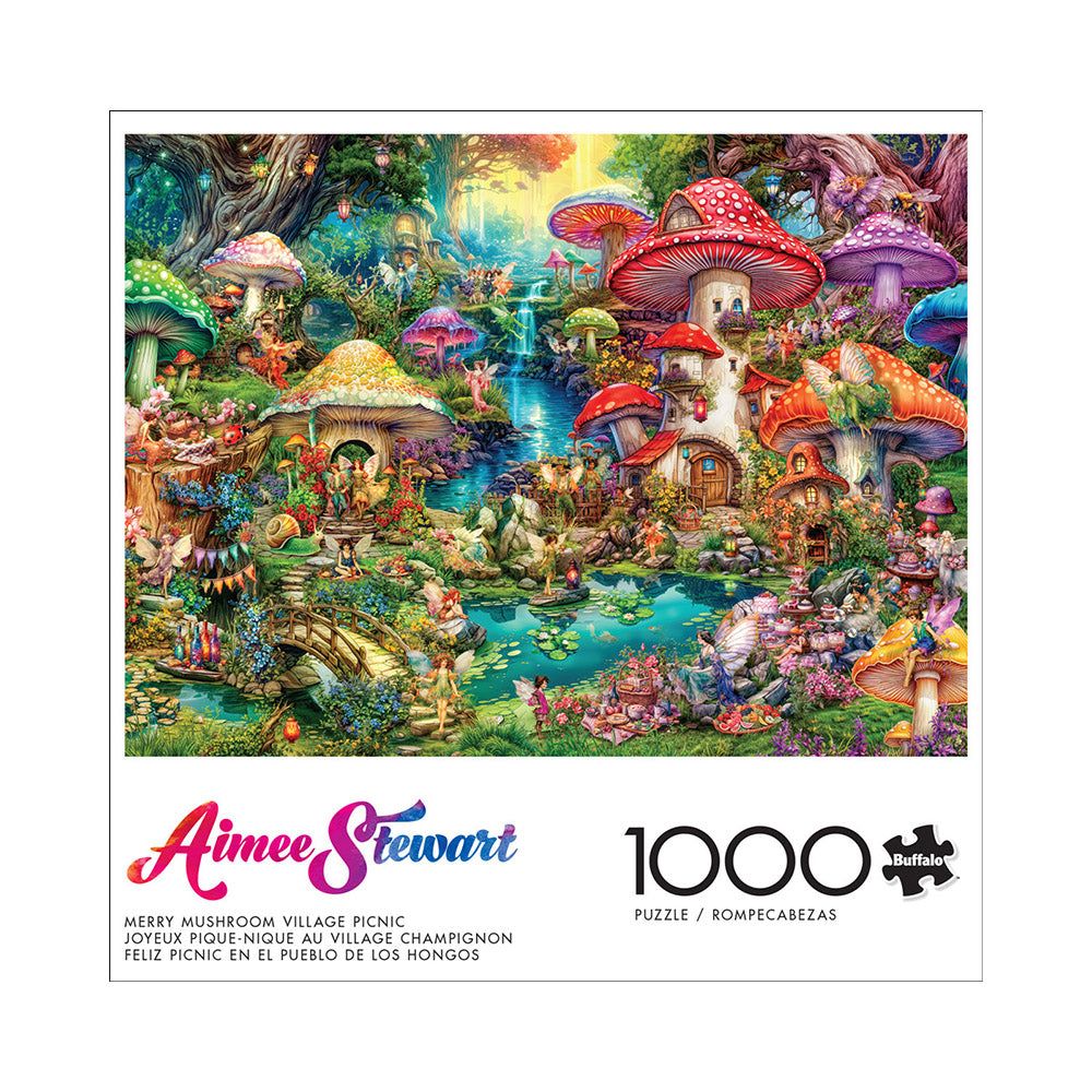 Buffalo 1000pc Puzzle - Aimee Stewart - Merry Mushroom Village Picnic Main image