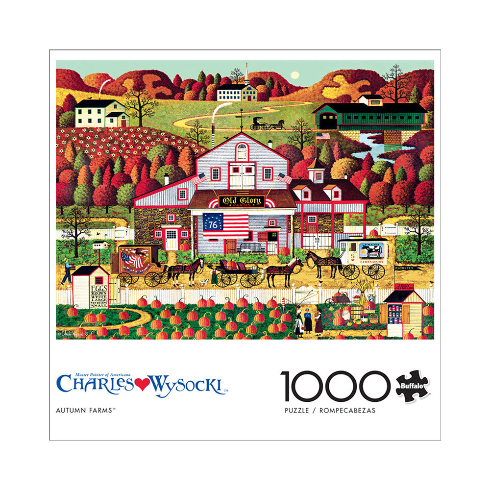 Buffalo 1000pc Puzzle - Charles Wysocki - Autumn Farms Main image