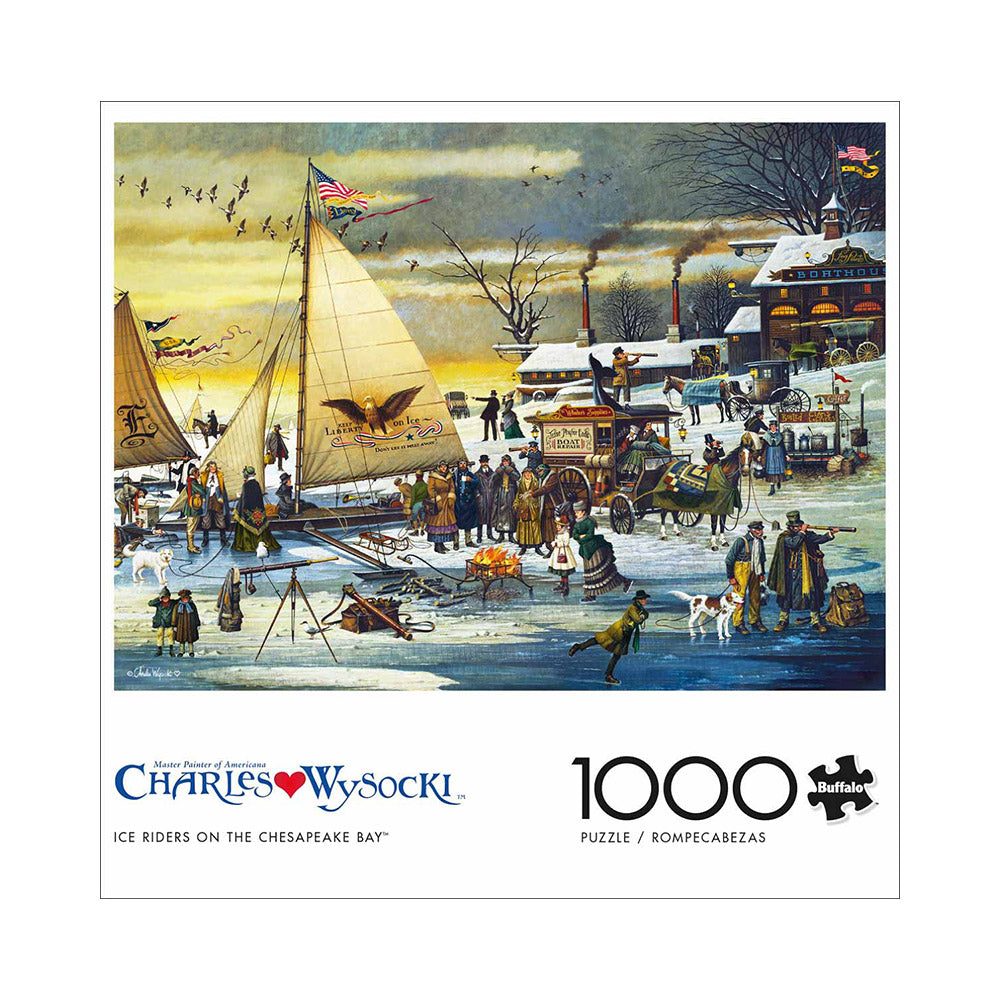 Buffalo 1000pc Puzzle - Charles Wysocki - Ice Riders On the Chesapeake Bay Main image