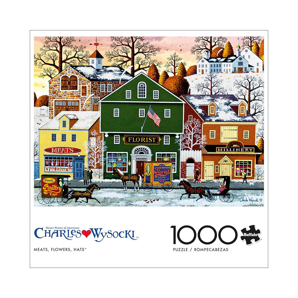 Buffalo 1000pc Puzzle - Charles Wysocki - Meats, Flowers, Hats Main image