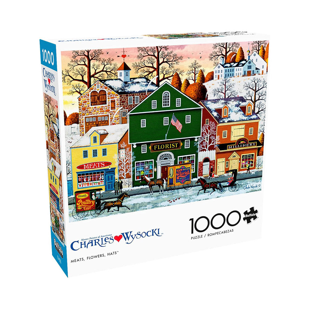 Buffalo 1000pc Puzzle - Charles Wysocki - Meats, Flowers, Hats