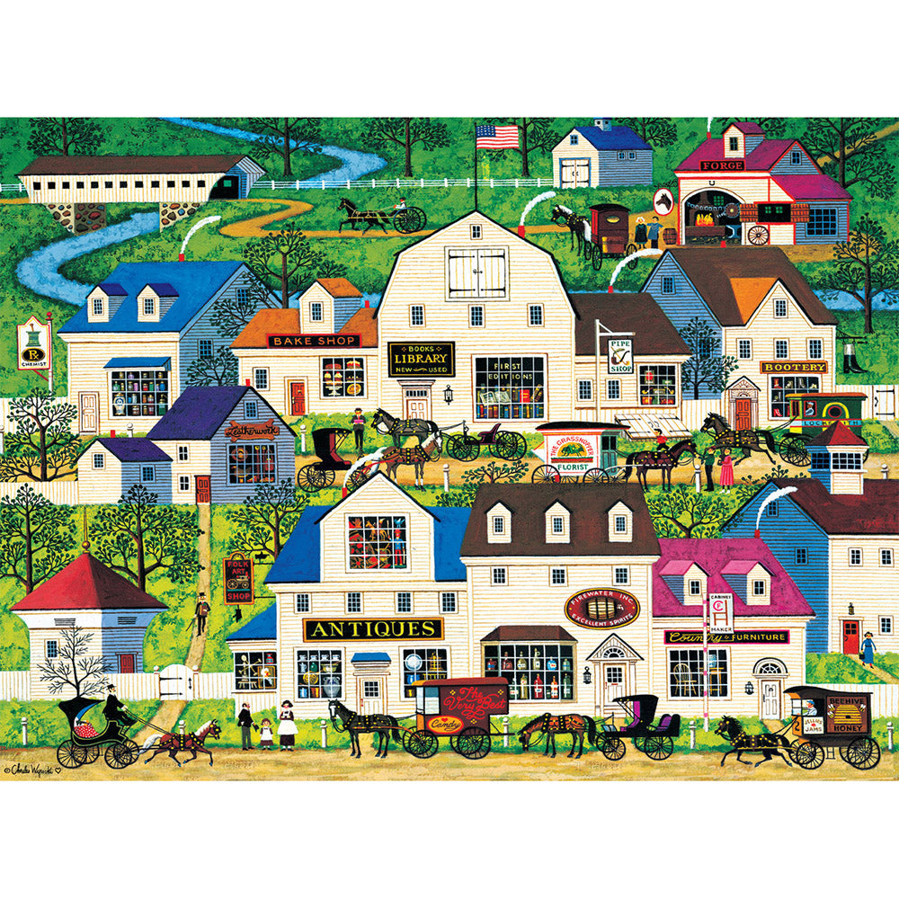 Buffalo 1000pc Puzzle - Charles Wysocki - Shops and Buggies Secondary image