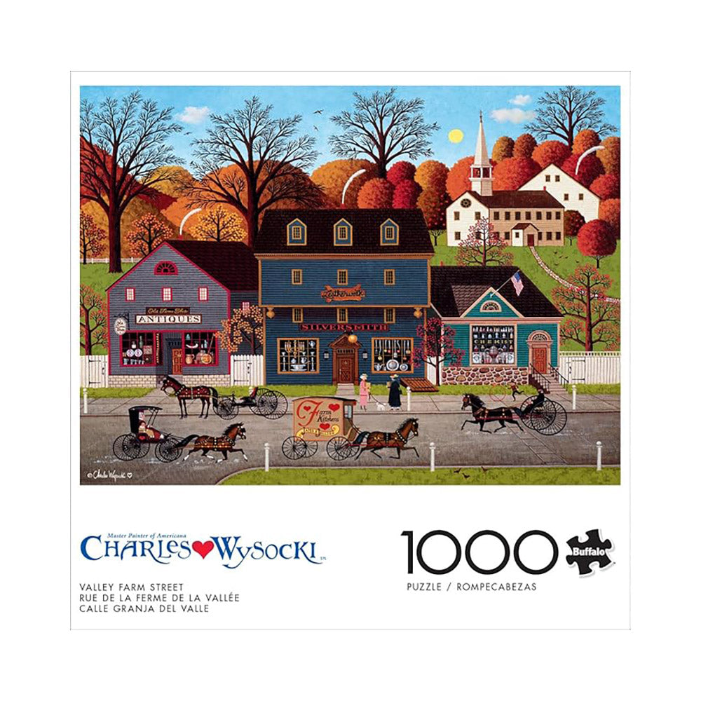 Buffalo 1000pc Puzzle - Charles Wysocki - Valley Farm Street Main image
