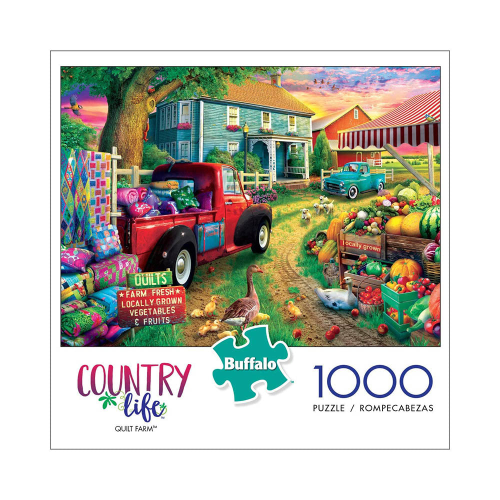 Buffalo 1000pc Puzzle - Country Life - Quilt Farm Main image