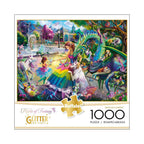 Buffalo 1000pc Puzzle - Flights of Fantasy Glitter Edition - Dragon's Garden