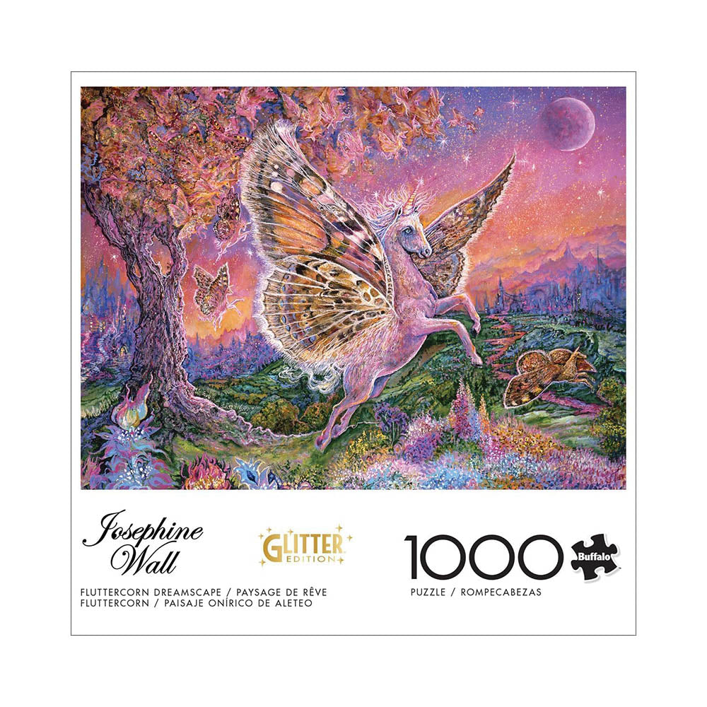 Buffalo 1000pc Puzzle - Josephine Wall Glitter Edition - Fluttercorn Dreamscape