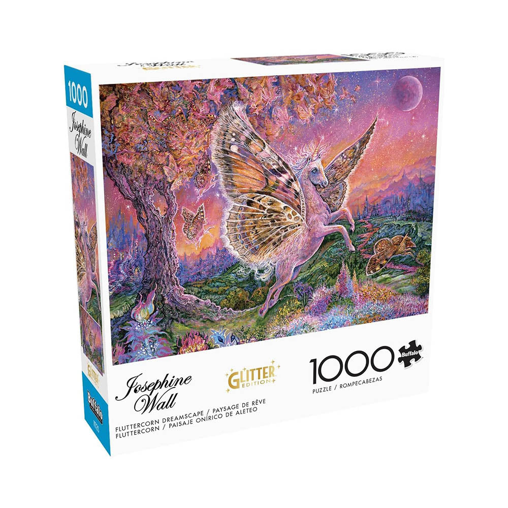 Buffalo 1000pc Puzzle - Josephine Wall Glitter Edition - Fluttercorn Dreamscape