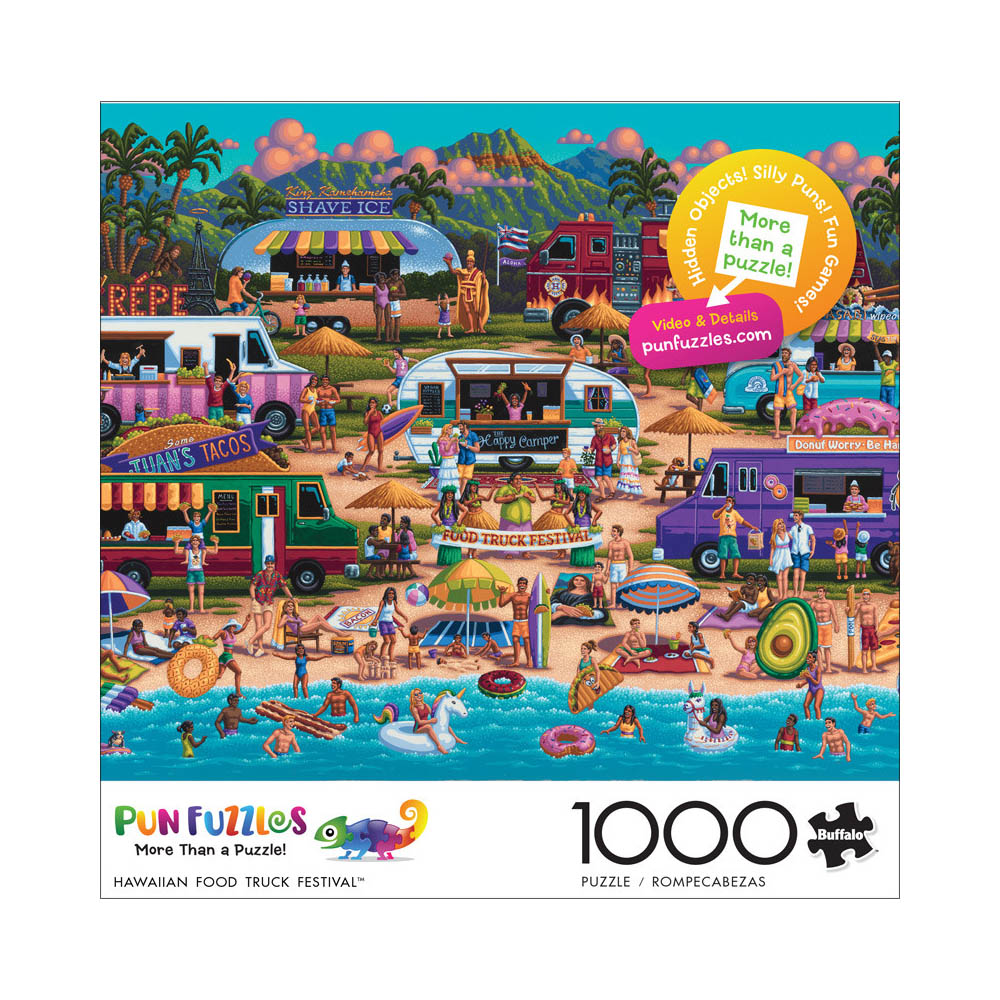 Buffalo 1000pc Puzzle - Pun Fuzzles - Hawaiian Food Truck Festival
