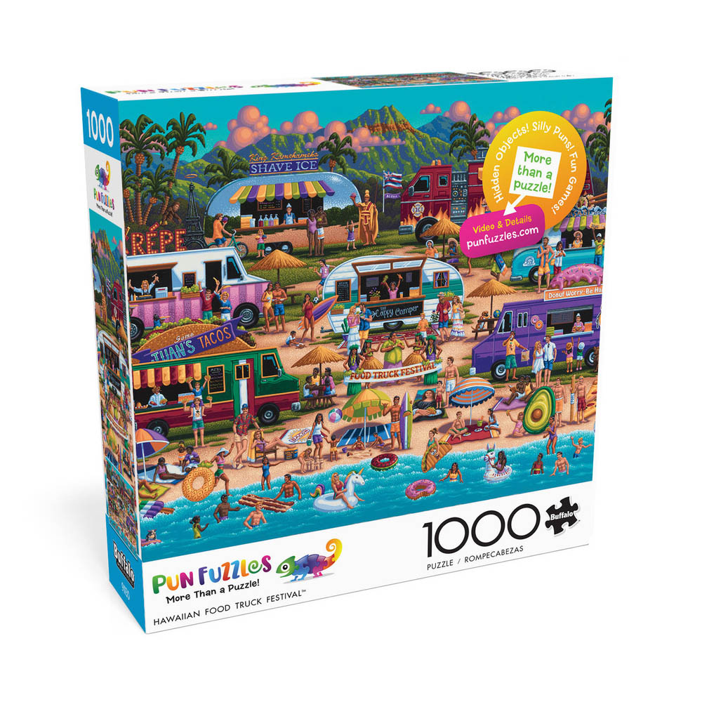 Buffalo 1000pc Puzzle - Pun Fuzzles - Hawaiian Food Truck Festival