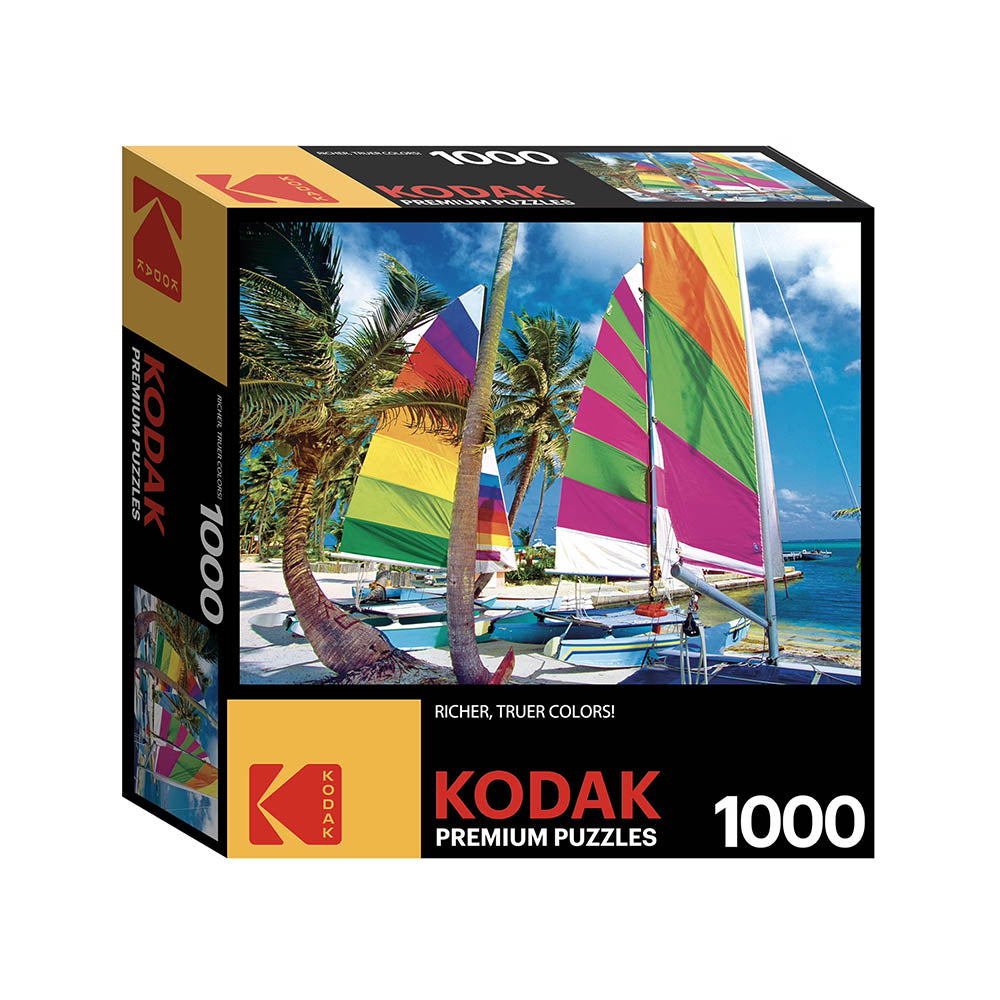 Kodak 1000pc Puzzle - Colorful Sailboats on a Beach