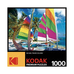 Kodak 1000pc Puzzle - Colorful Sailboats on a Beach