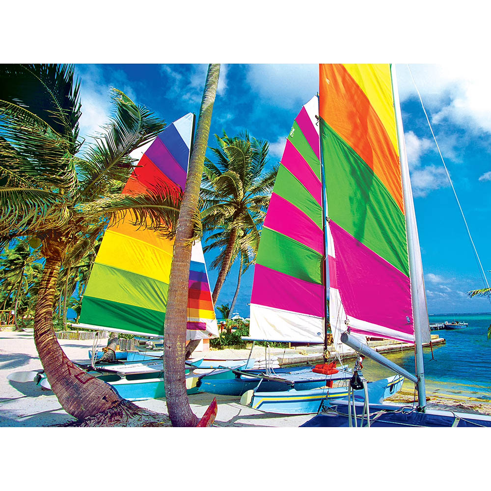 Kodak 1000pc Puzzle - Colorful Sailboats on a Beach