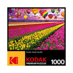 Kodak 1000pc Puzzle - Sunset Balloons Over Tulip Field