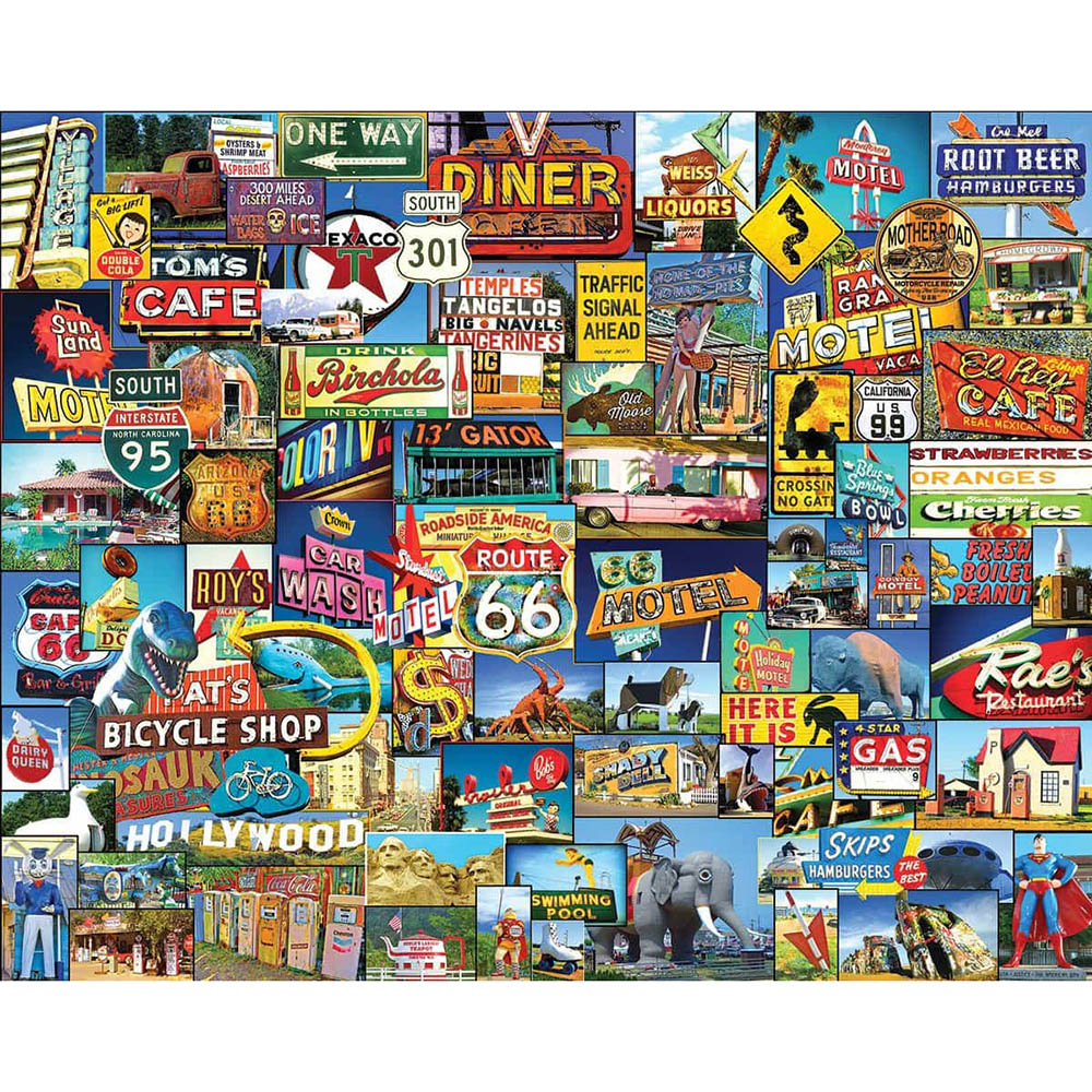 White Mountain 1000pc Puzzle - Roadside America Secondary image