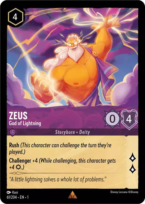 Lorcana TFC - Zeus: God of Lightning Main image