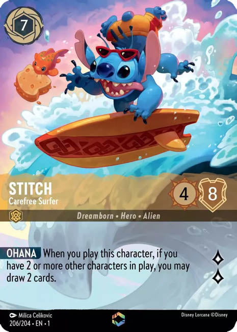 Lorcana TFC - Enchanted Stitch: Carefree Surfer Main image