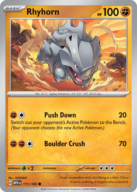 Pokemon TCG - Rhyhorn - MEW
