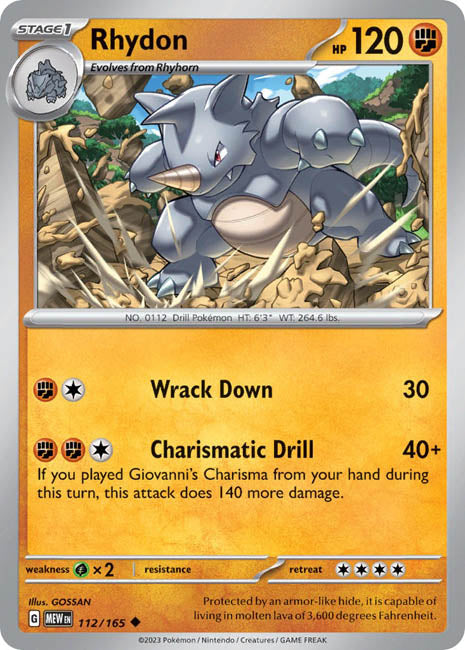 Pokemon TCG - Rhydon - MEW