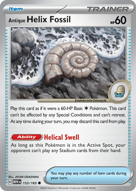 Pokemon TCG - Antique Helix Fossil - MEW