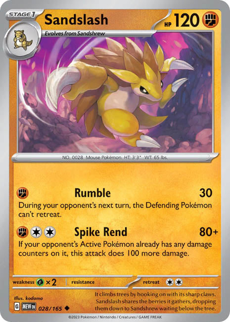 Pokemon TCG - Sandslash - MEW Main image