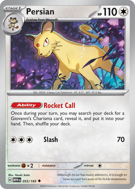 Pokemon TCG - Persian - MEW