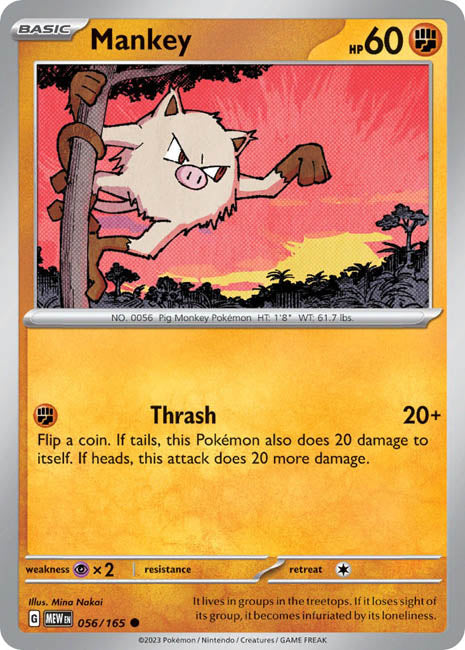 Pokemon TCG - Mankey - MEW
