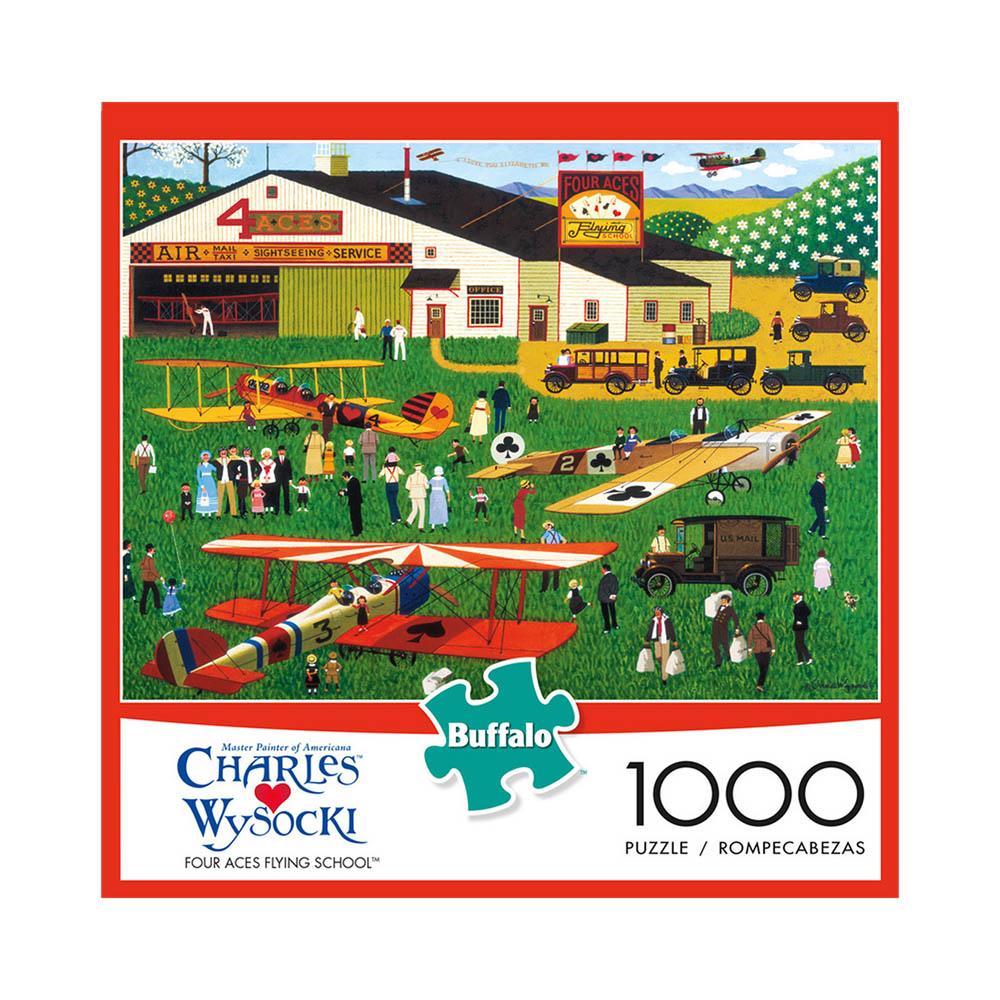 Buffalo 1000pc Puzzle - Charles Wysocki - Four Aces Flying School-TCG Nerd Main image