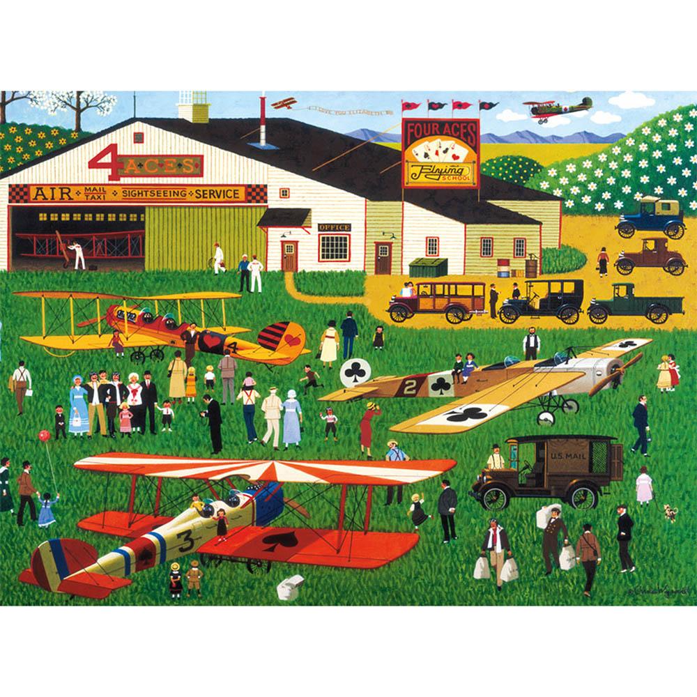 Buffalo 1000pc Puzzle - Charles Wysocki - Four Aces Flying School Secondary image