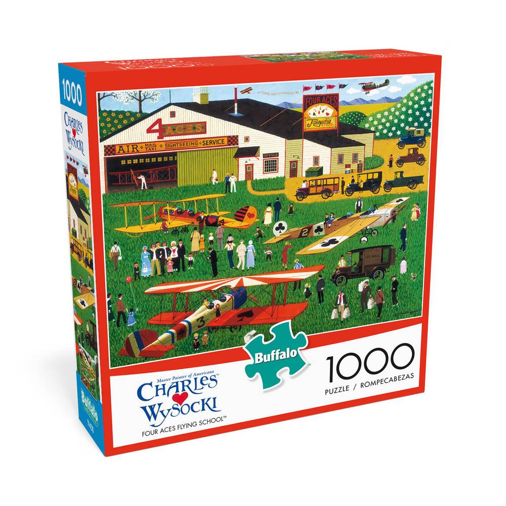 Buffalo 1000pc Puzzle - Charles Wysocki - Four Aces Flying School-TCG Nerd