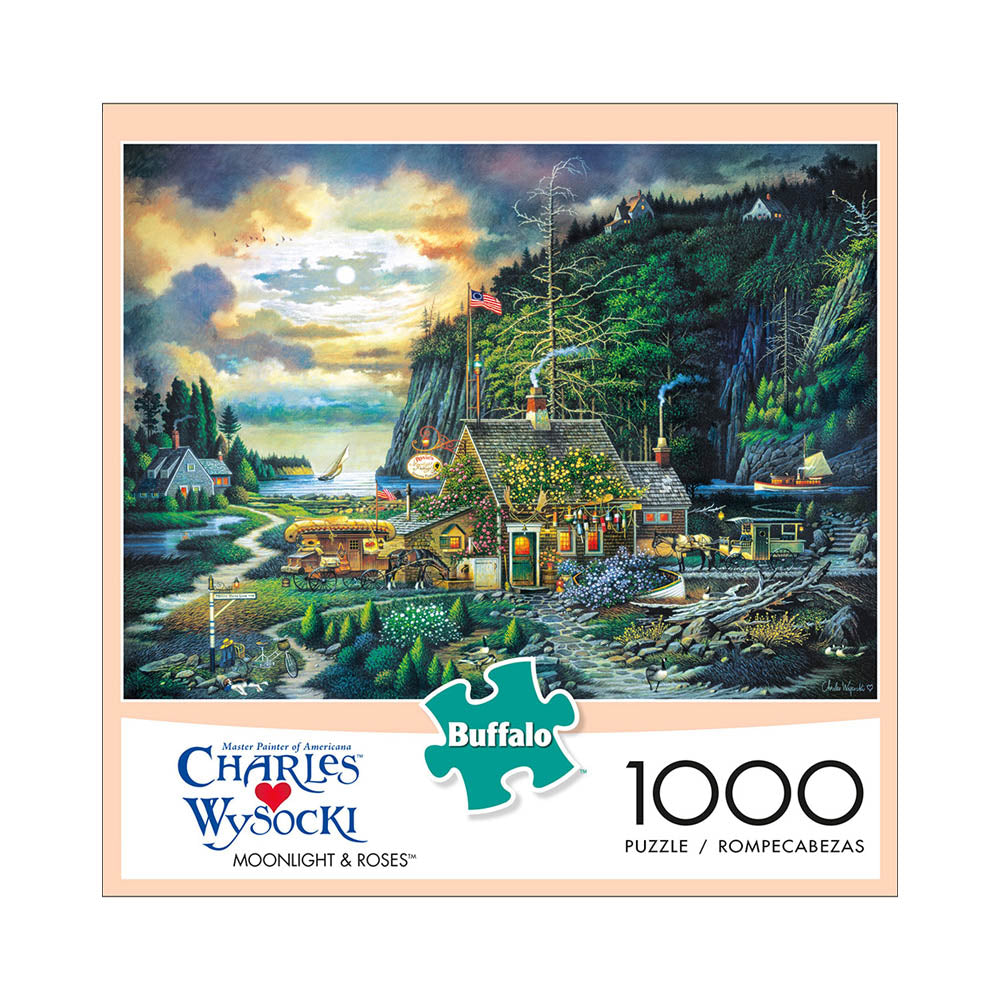 Buffalo 1000pc Puzzle - Charles Wysocki - Moonlight and Roses-TCG Nerd Main image