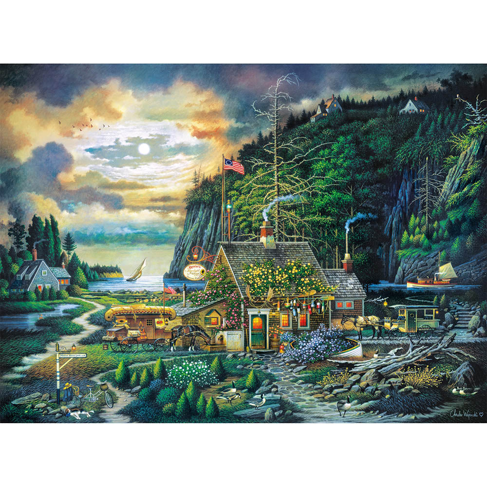 Buffalo 1000pc Puzzle - Charles Wysocki - Moonlight and Roses Secondary image