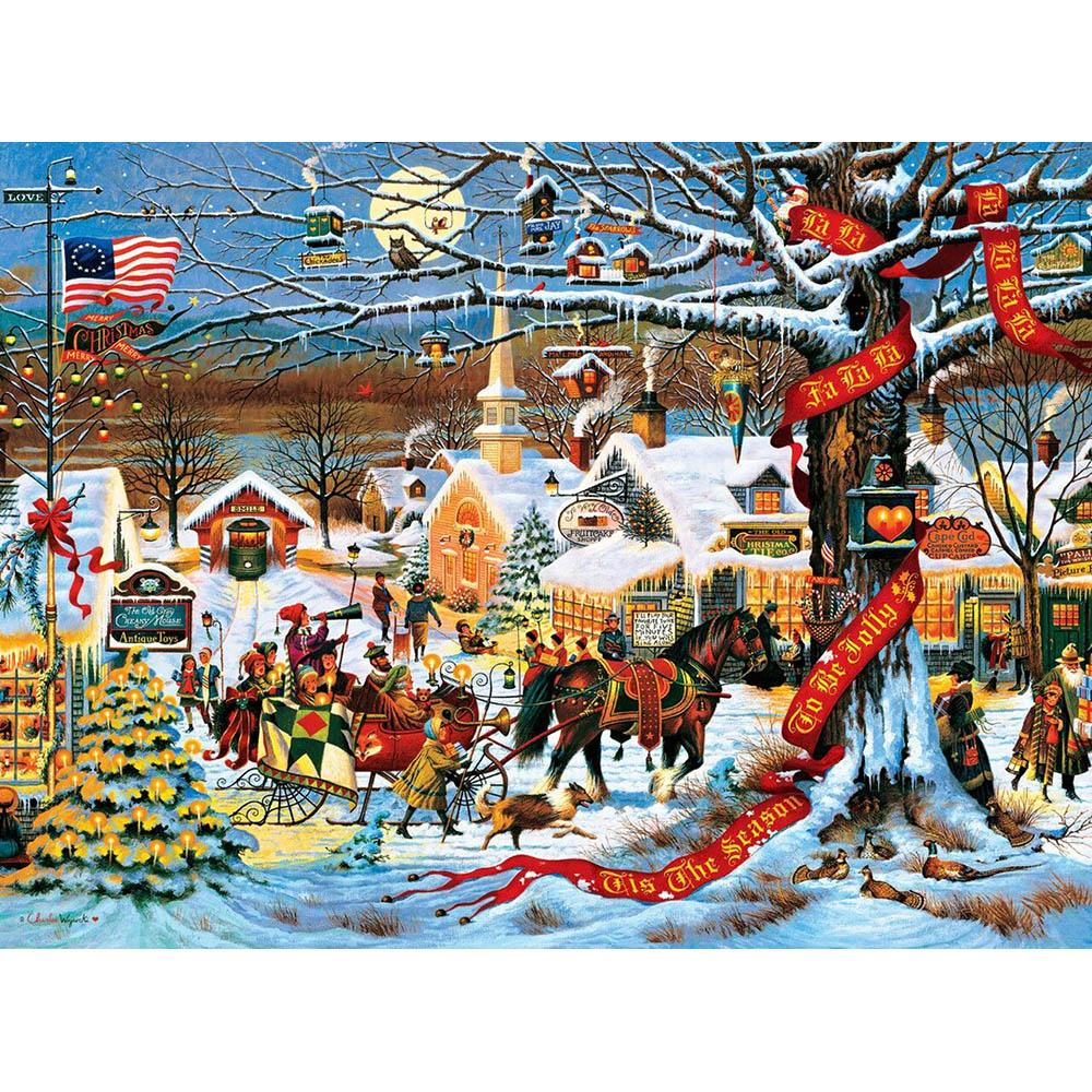Buffalo 1000pc Puzzle - Charles Wysocki - Small Town Christmas Secondary image