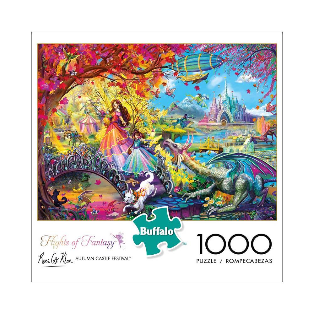 Buffalo 1000pc Puzzle - Flights of Fantasy - Rose Cat Khan - Autumn Castle Festival-TCG Nerd Main image