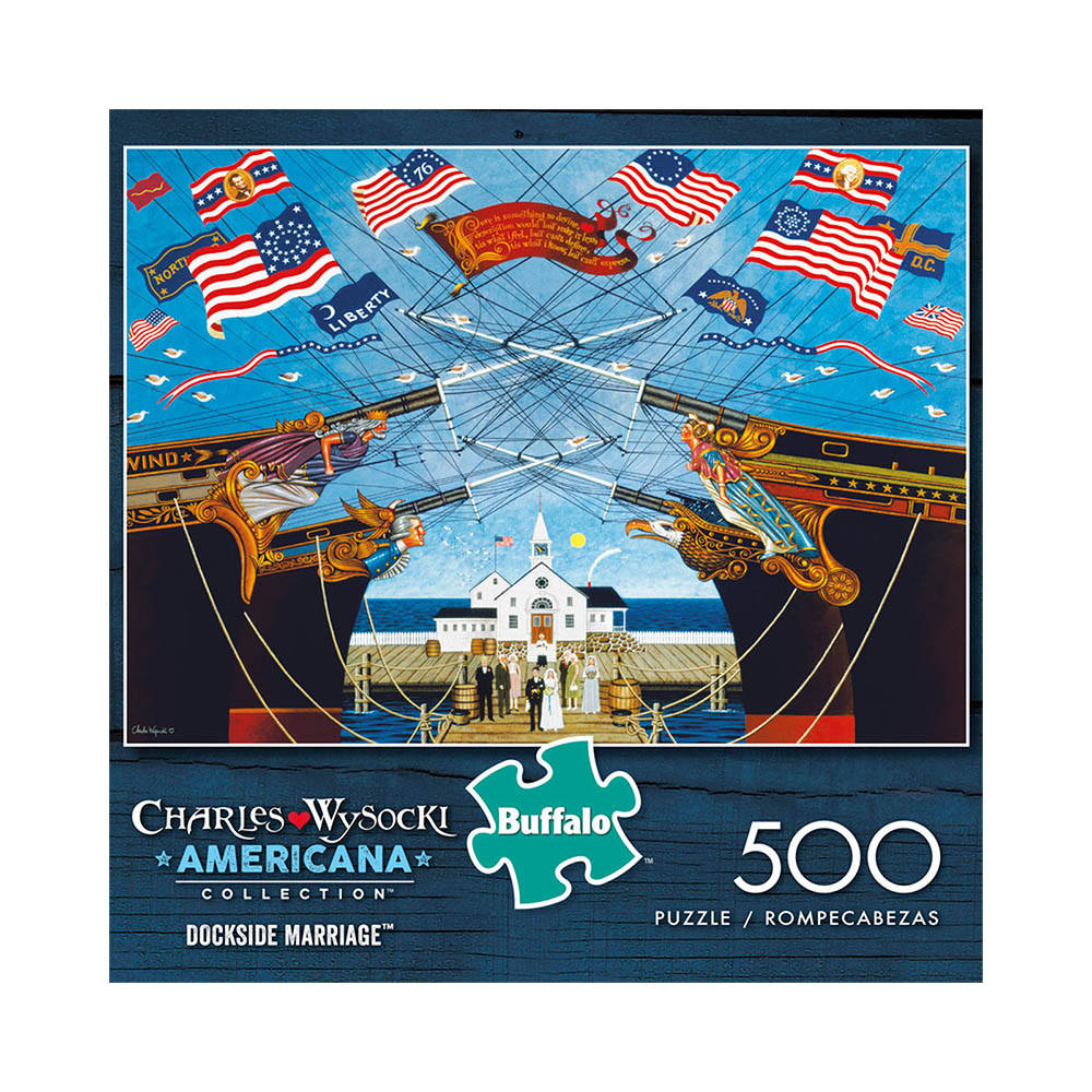 Buffalo 500pc Puzzle - Charles Wysocki - Dockside Marriage Main image