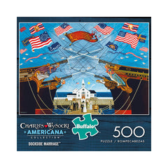 Buffalo 500pc Puzzle - Charles Wysocki - Dockside Marriage