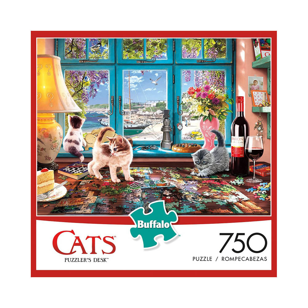 Buffalo 750pc Puzzle - Cats - Puzzler's Desk Main image