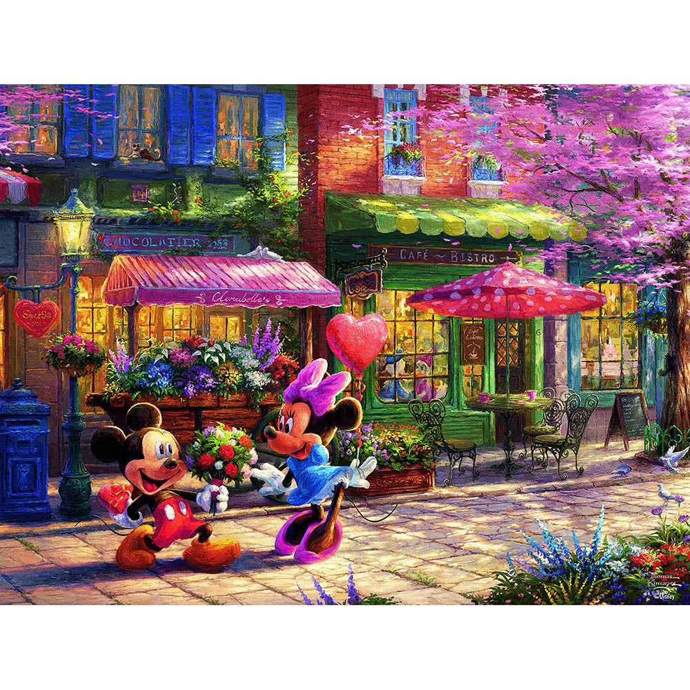 Ceaco 1000pc Puzzle - Disney™ Thomas Kinkade - Mickey and Minnie Sweetheart Cafe Secondary image