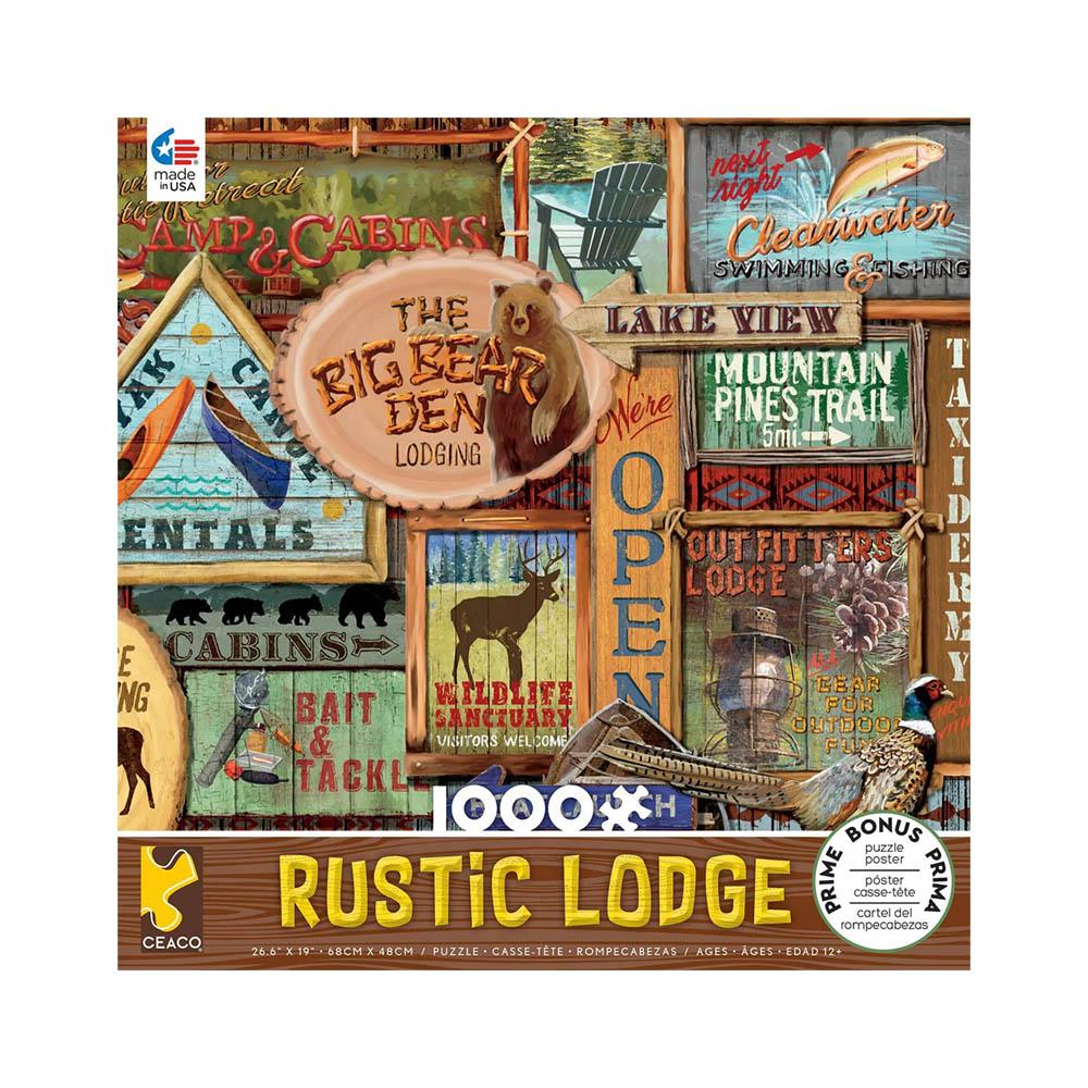 Ceaco 1000pc Puzzle - Rustic Lodge - Rustic Signs-TCG Nerd Main image