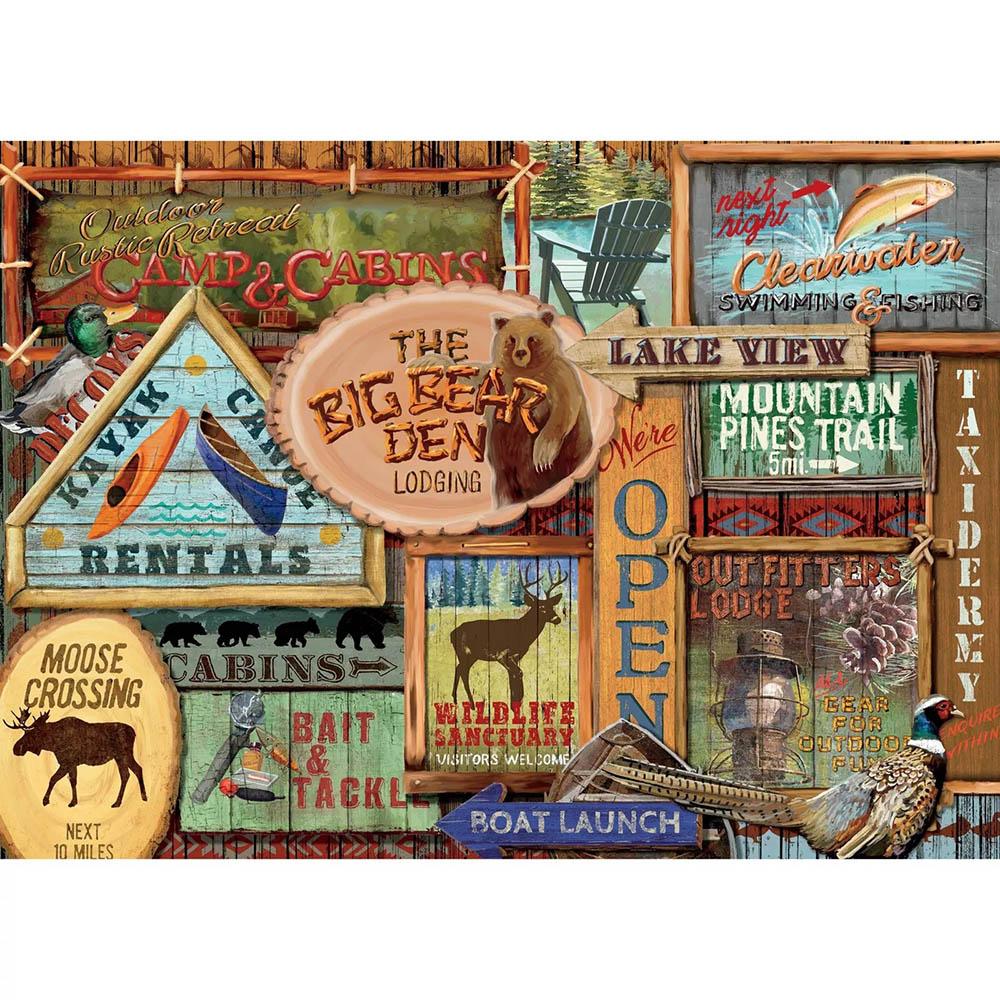 Ceaco 1000pc Puzzle - Rustic Lodge - Rustic Signs Secondary image