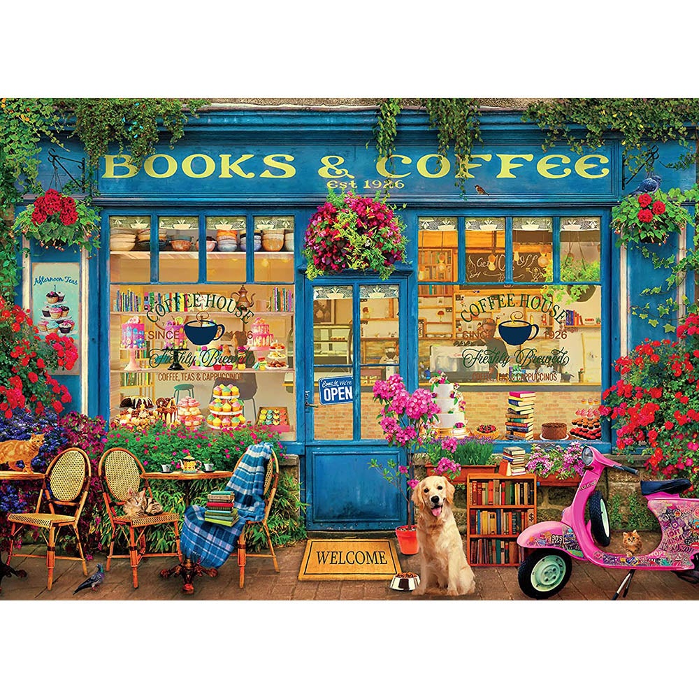 Ceaco 1000pc Puzzle - Shop Windows - Books and Coffee Secondary image