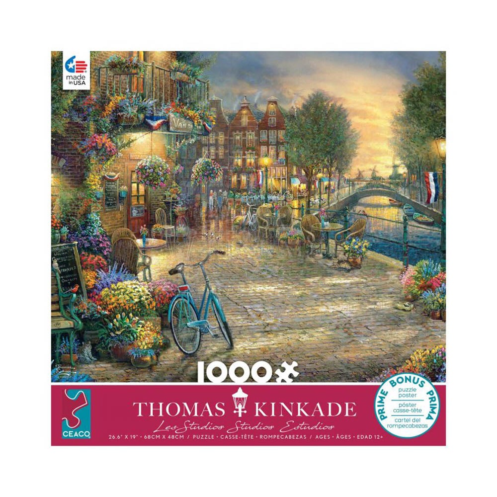Ceaco 1000pc Puzzle - Thomas Kinkade - Amsterdam Cafe-TCG Nerd Main image
