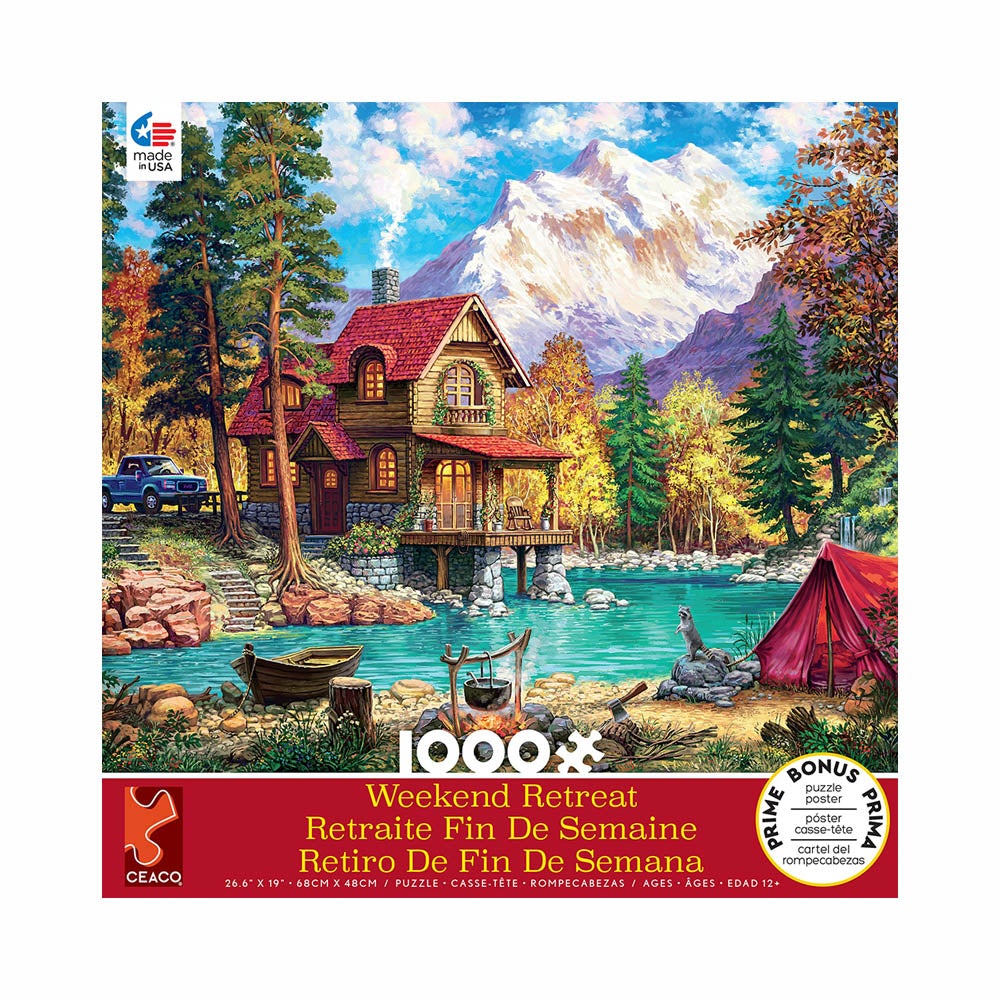 Ceaco 1000pc Puzzle - Weekend Retreat - House in the Forest-TCG Nerd Main image