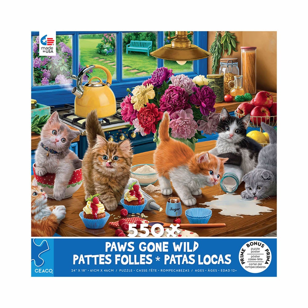Ceaco 550pc Puzzle - Paws Gone Wild - Kittens in the Kitchen-TCG Nerd Main image