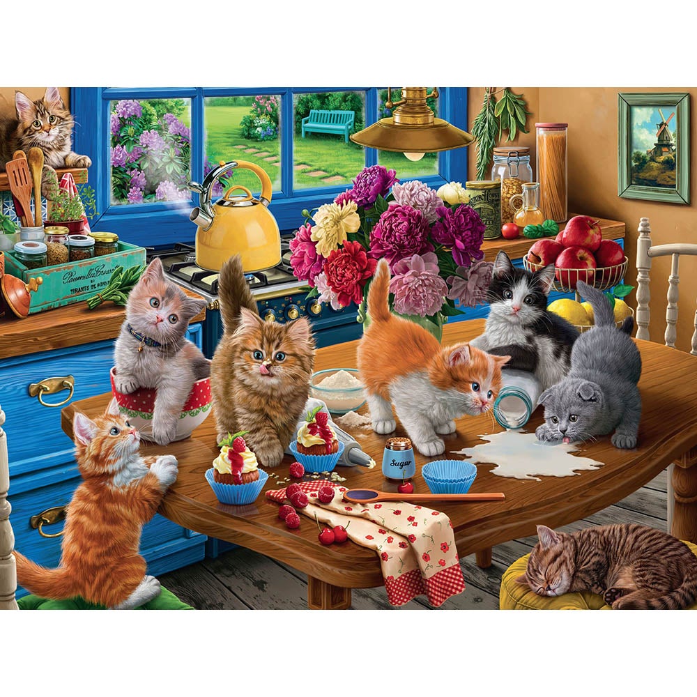 Ceaco 550pc Puzzle - Paws Gone Wild - Kittens in the Kitchen Secondary image