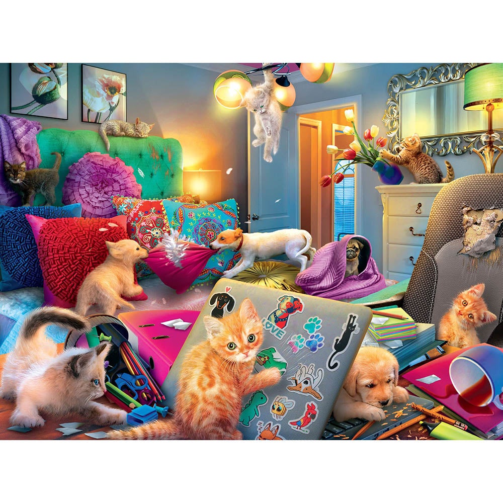 Ceaco 550pc Puzzle - Paws Gone Wild - Slumber Party Secondary image