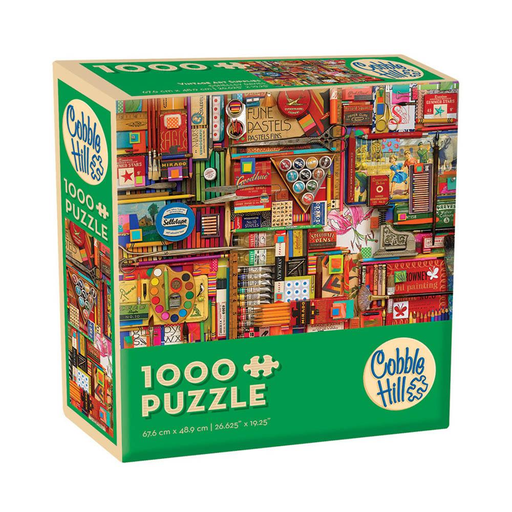 Cobble Hill Small Box 1000pc Puzzle - Vintage Art Supplies-TCG Nerd Main image
