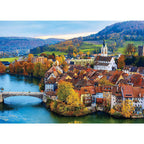 Colorcraft 1000pc Puzzle - Swiss River Village-TCG Nerd