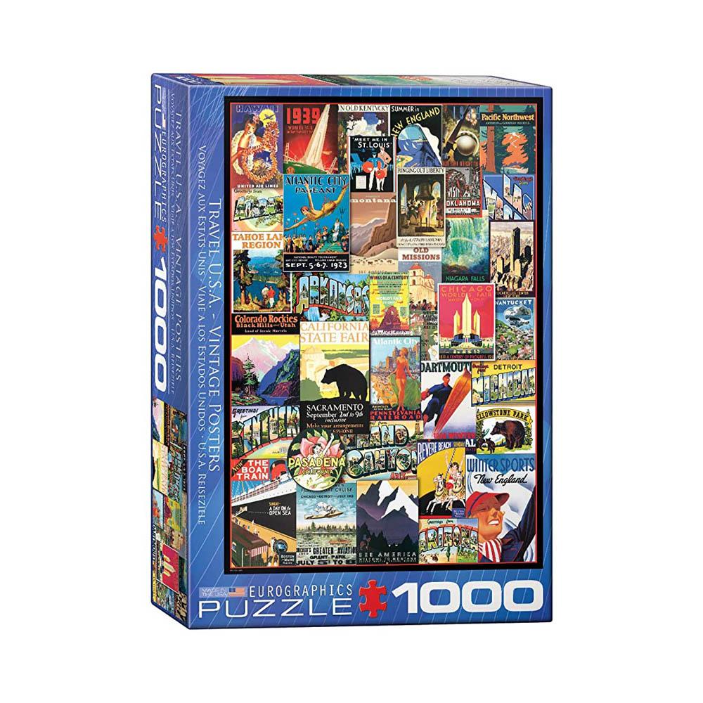 Eurographics 1000pc Puzzle - Travel USA Vintage Posters-TCG Nerd Main image