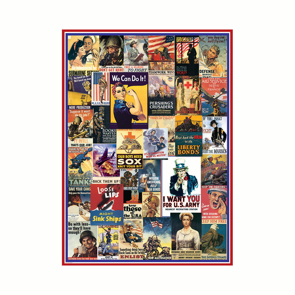 Eurographics 1000pc Puzzle - World War 1 & 2 Posters Secondary image