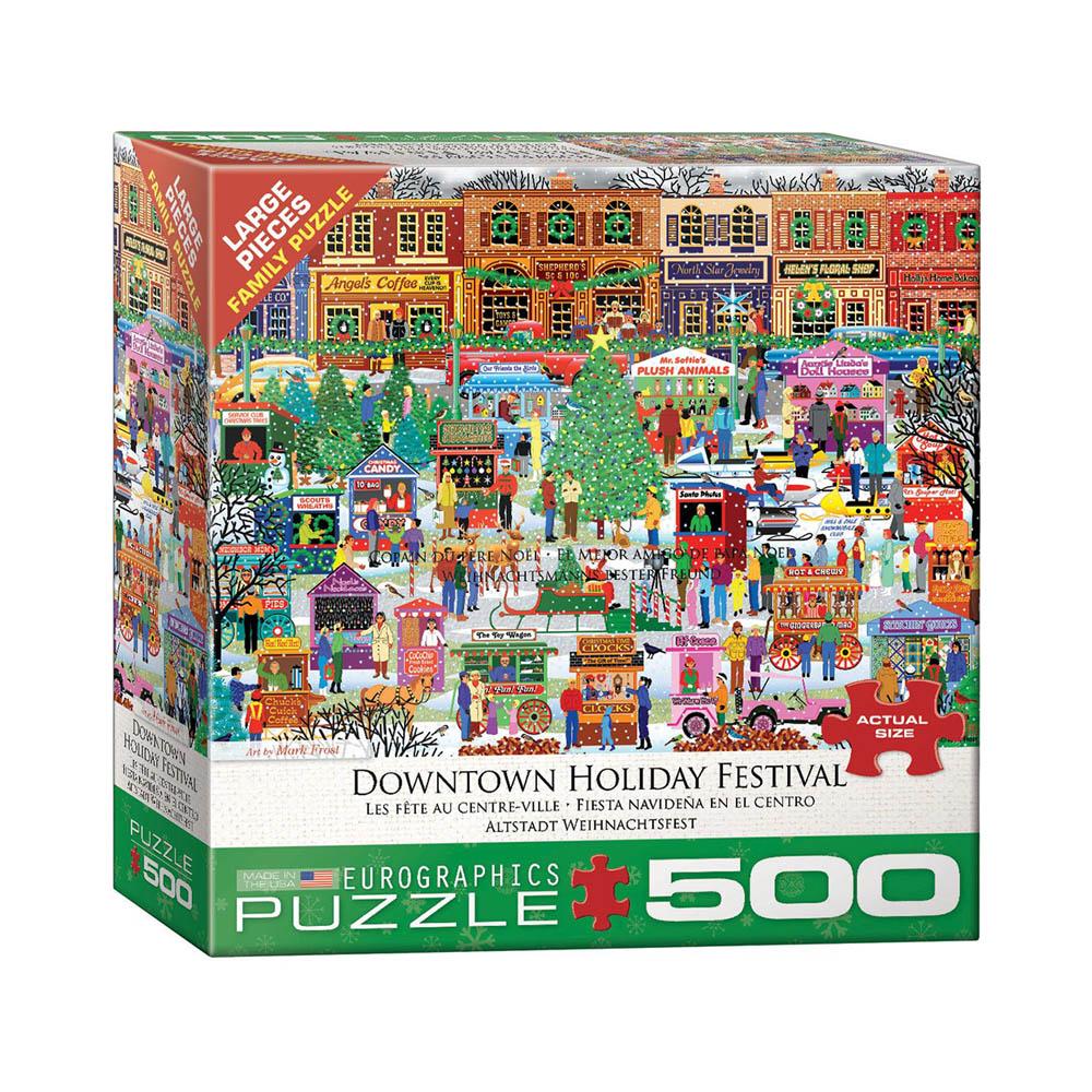 Eurographics 500pc Puzzle - Downtown Holiday Festival-TCG Nerd Main image